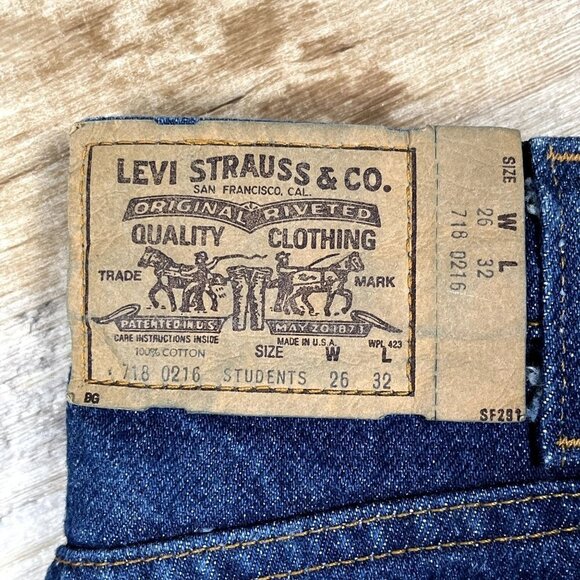 NWT VTG 70s Levi's Orange Tab Deadstock 718 0216 Student Straight Leg 26 x 32 - Picture 4 of 16